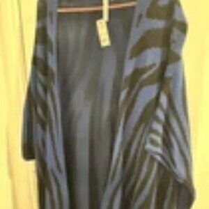 NEW-(Animal Print) Royal Blue/ Black Print Sweater 1X